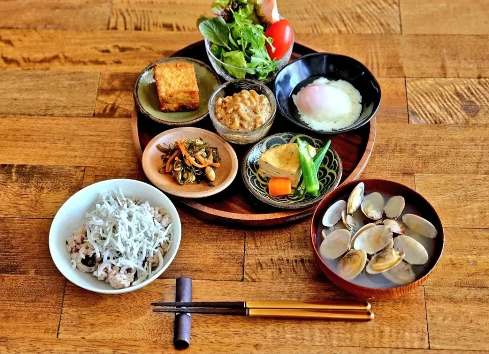 Snapdishの料理写真:ある日の朝ごはん🍚🥢|喫茶店のプリン🍮さん