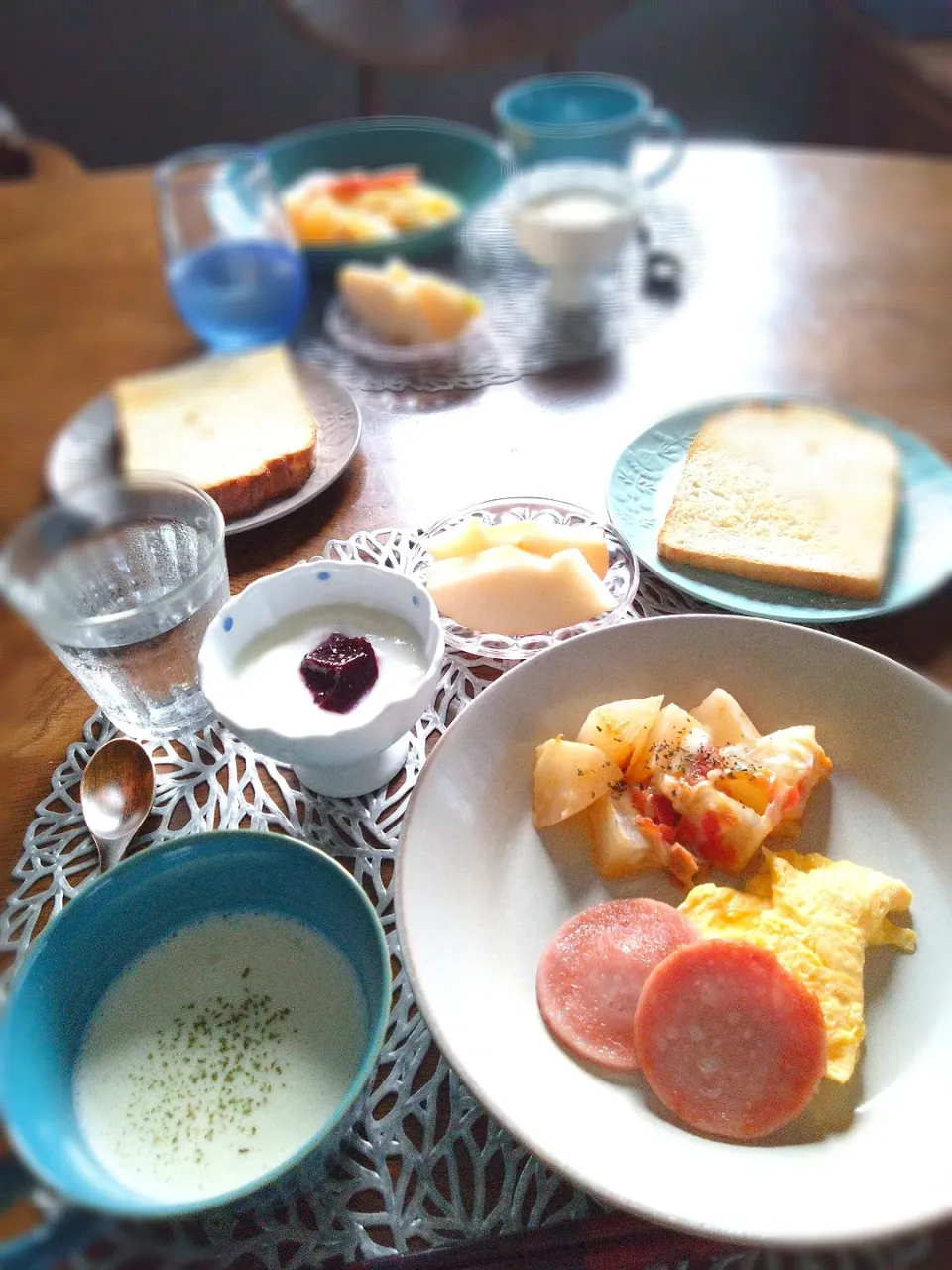 朝ごはん⛅️！|まめころさん