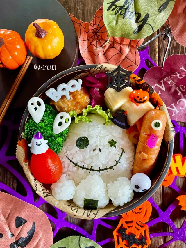 Snapdishの料理・レシピ写真:ハロウィンジャック弁当｜お弁当で楽しむハロウイン♪