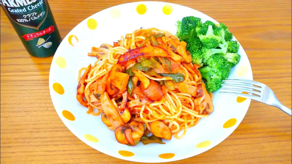 10/7のお昼ごはん
スパゲッティナポリタン🍝|卯月さん