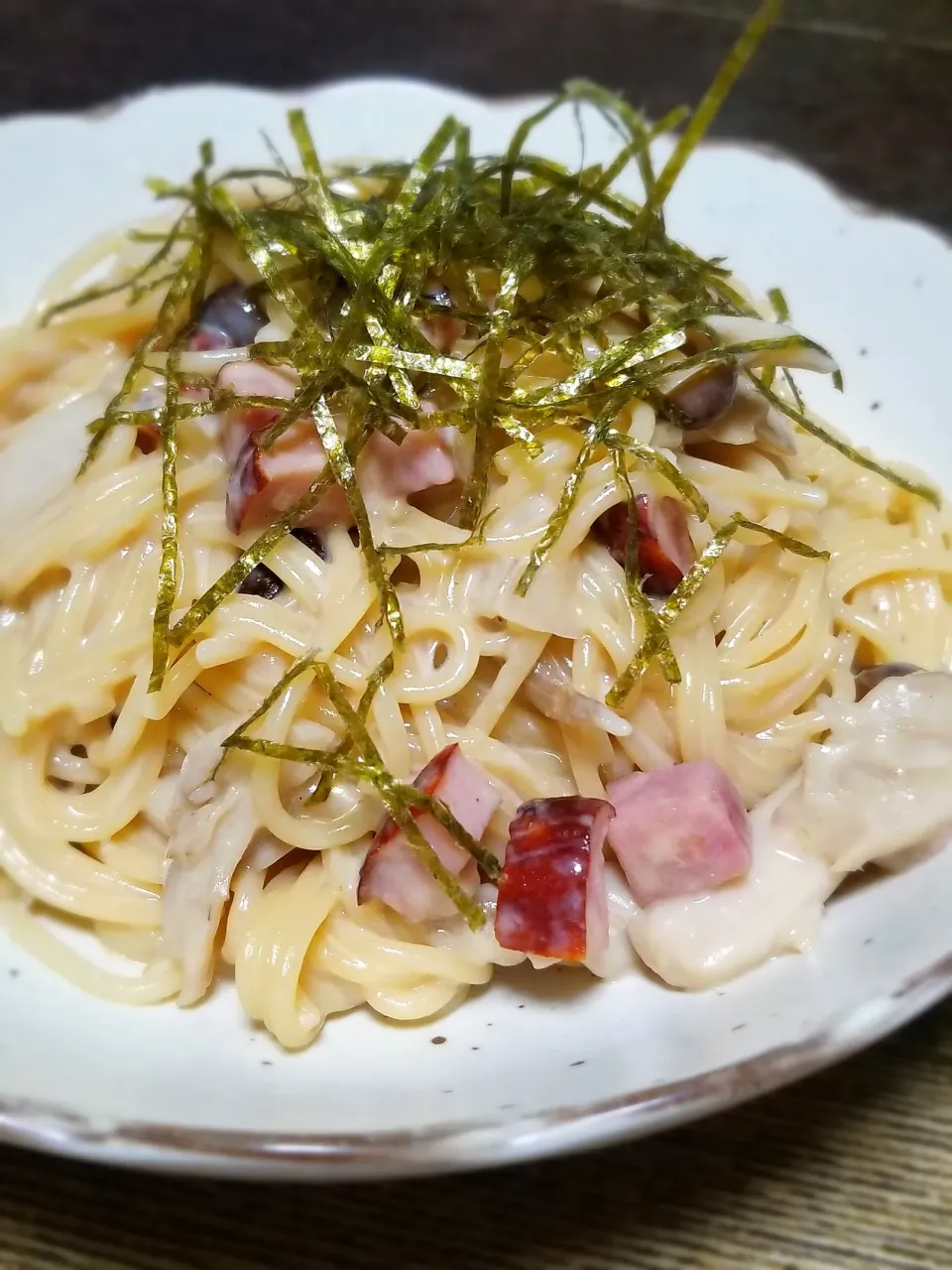 パパ作👨焼豚ときのこのクリームパスタ|ぱんだのままんさん