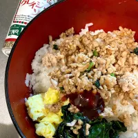 そぼろ丼にクレイジーソルトでエスニック風に！|おまめさん