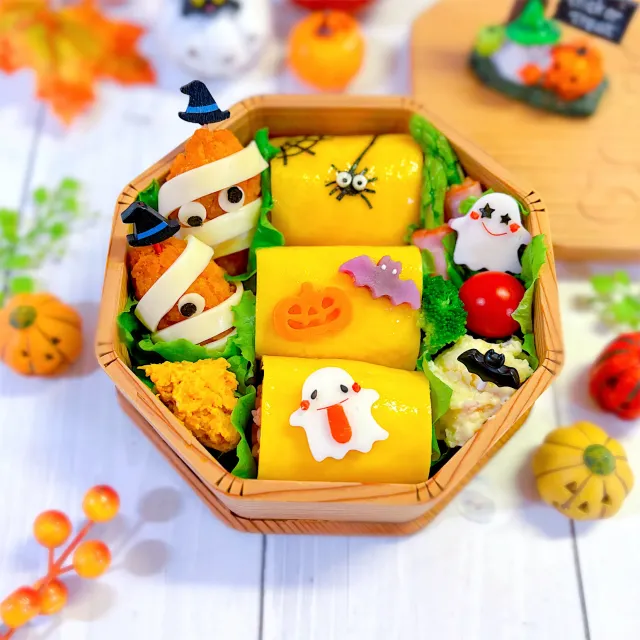 Snapdishの料理・レシピ写真:ロールオムライス｜お弁当で楽しむハロウイン♪