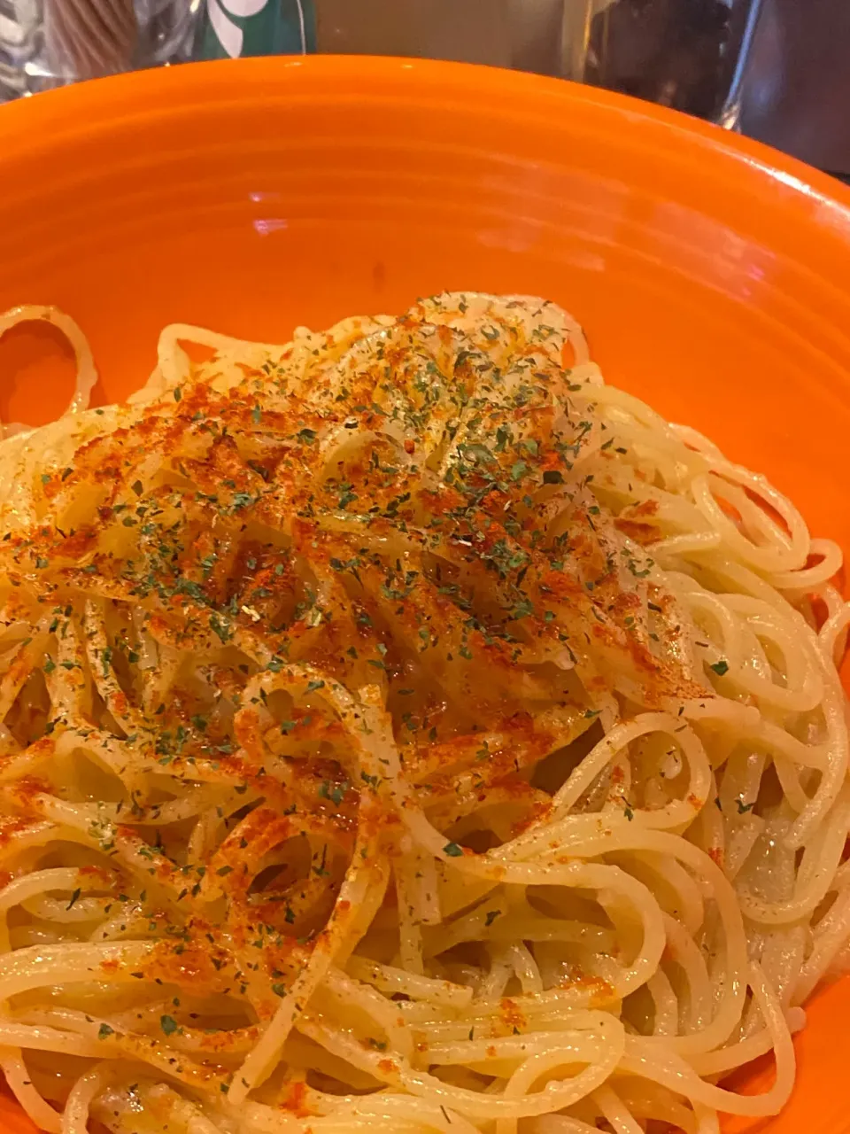 大阪市西区江戸堀　ペペロンチーノ専門店ぺろんのペペロンチーノプレーン大盛り|タカちゃんさん