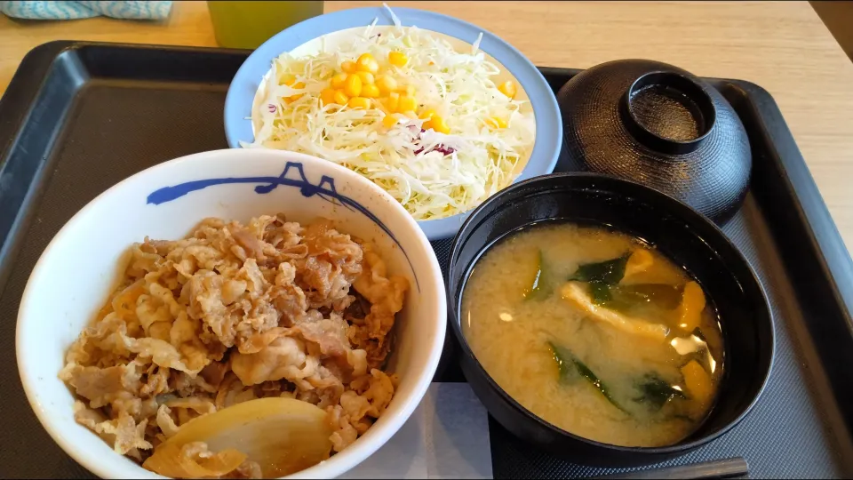 Snapdishの料理写真:牛丼定食|よっちびやばんぶーさん