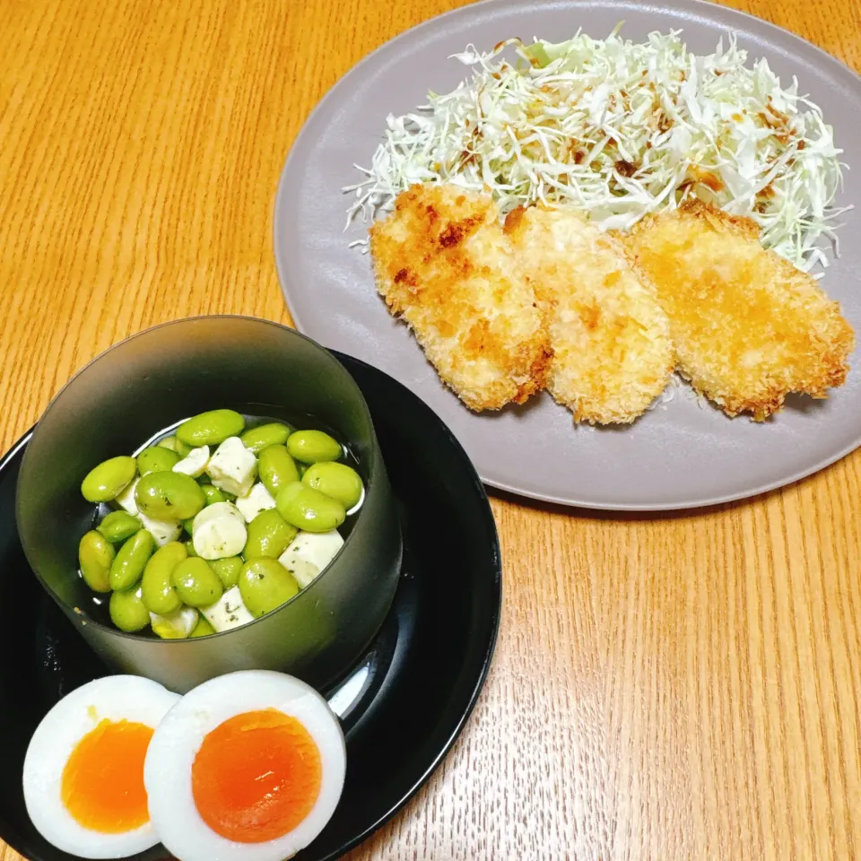 鶏むね肉のマヨパン粉焼き
浅漬け茹でたまご
枝豆チーズ|naoさん