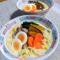 Snapdishの料理写真:豆乳味噌ラーメン|cherry🍒さん