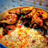 sheesh mahal's dish roasted Chicken with Arabic rice|sheesh mahalさん