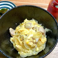 Snapdishの料理写真:親子丼とコチュジャンきゅうり|海山つぶさん