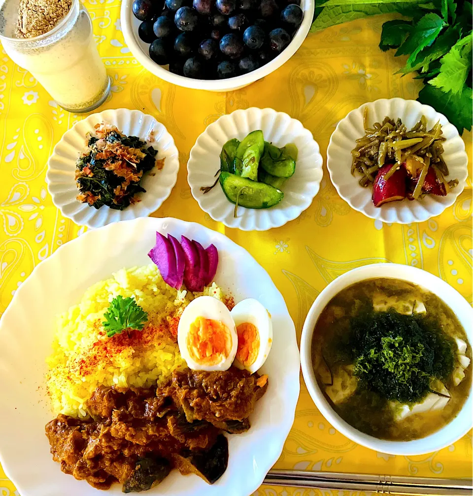 Snapdishの料理写真:今日の元気カレーは茄子カレー🍛🍆|HAMI69さん