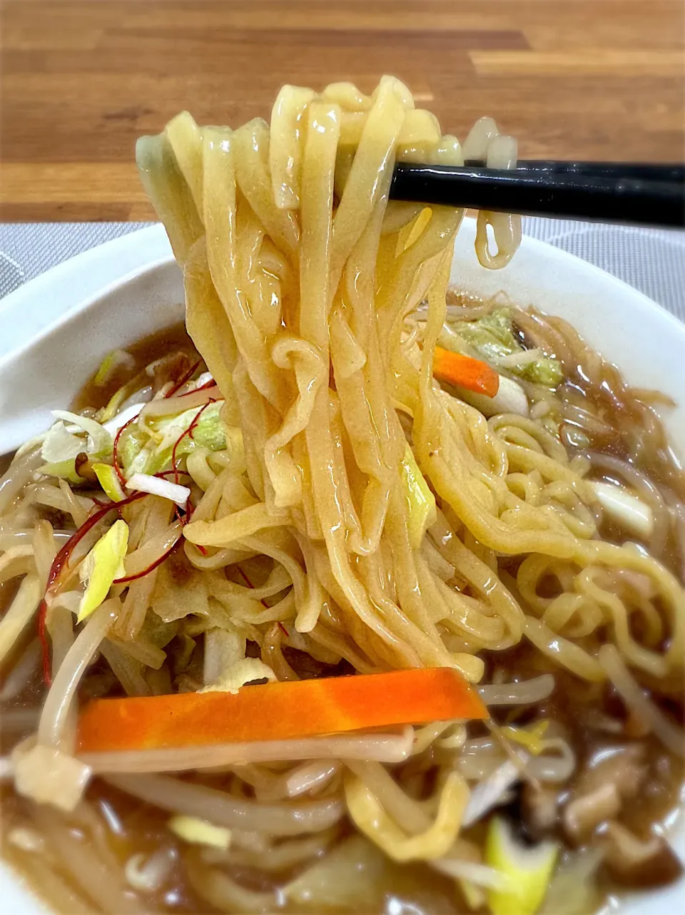 morimi32さんの料理 アルモンデ味噌もやしあんかけラーメンの麺|morimi32さん