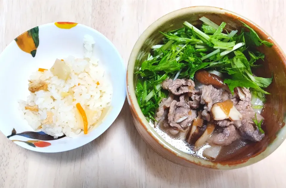 2024 1012　たけのこご飯　牛肉と長芋の梅塩煮|いもこ。さん