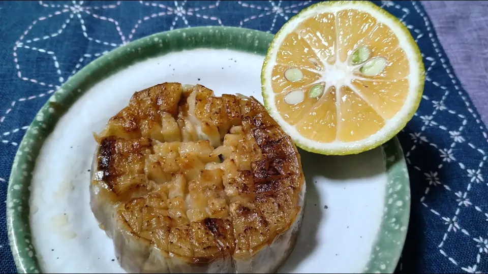 白茄子のステーキ　かぼす添え|よっちびやばんぶーさん