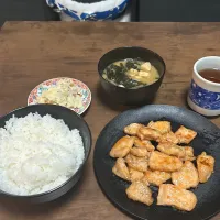 鶏マヨ 味噌汁 ポテトサラダ|自炊大学生さん