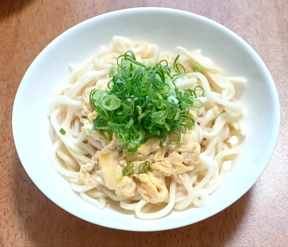 昨日のおでん🍢の残りだしに、うどんを入れて、かき卵うどん|ナナさん