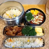 Snapdishの料理写真:高１部活男子＆夫弁当🍱|〇yuicoro〇さん