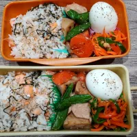 Snapdishの料理写真:鮭混ぜご飯弁当| こいけさんさん