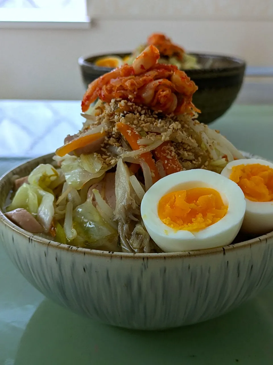 野菜たっぷり塩ラーメンwithキムチ|かずにゃさん