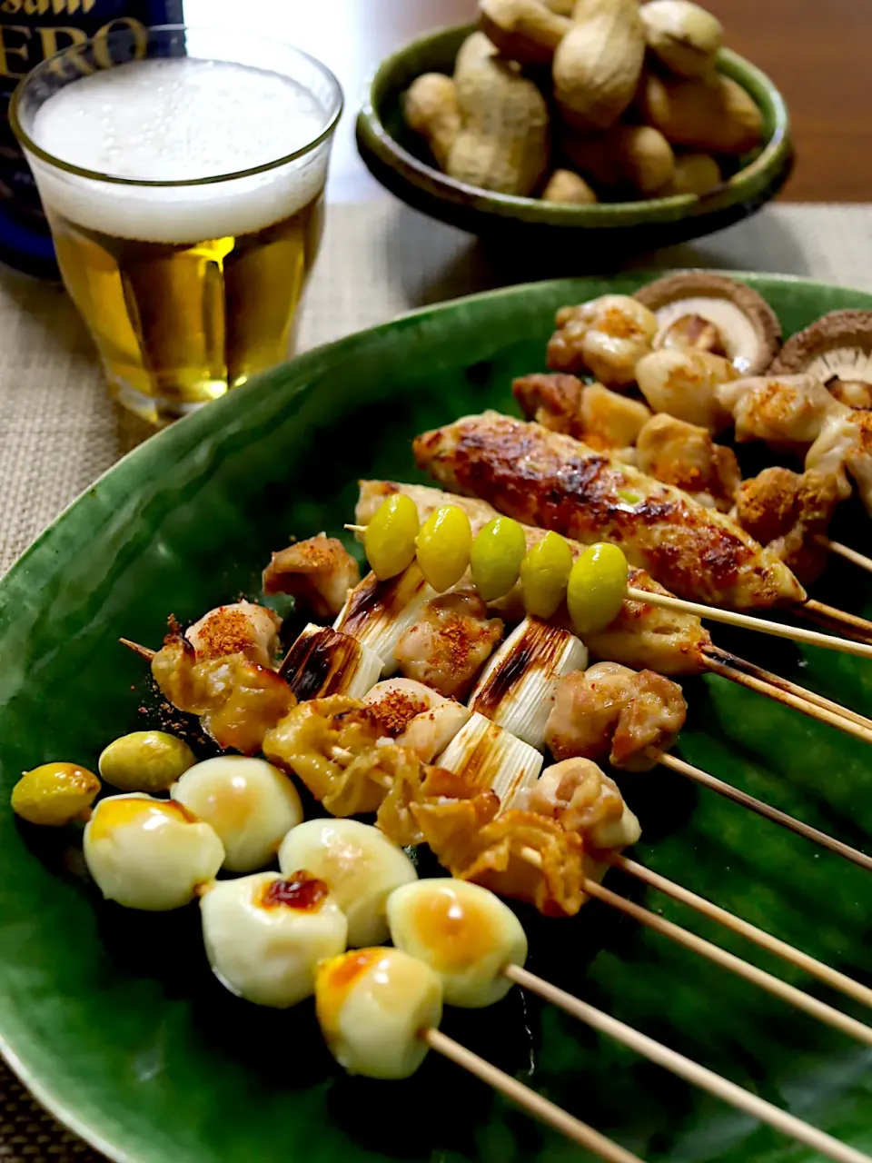 Kさんの料理 朝から焼き鳥で一杯|かおるさん