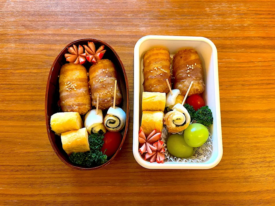 Snapdishの料理写真:肉巻きおにぎり弁当|みたらしさん