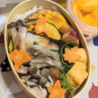 Snapdishの料理写真:本日のお弁当〜ぶりの塩麹焼き、カリ活弁当