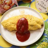 Snapdishの料理写真:オムライス プリンクルパウダーがけ