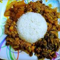 dahi tadhka sprouts salad rice bowl with lehsuni bhindi and aloo bhurji|Dr. FOODYさん