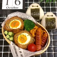 Snapdishの料理写真:お弁当No.75 (10/16)  男子中学生弁当