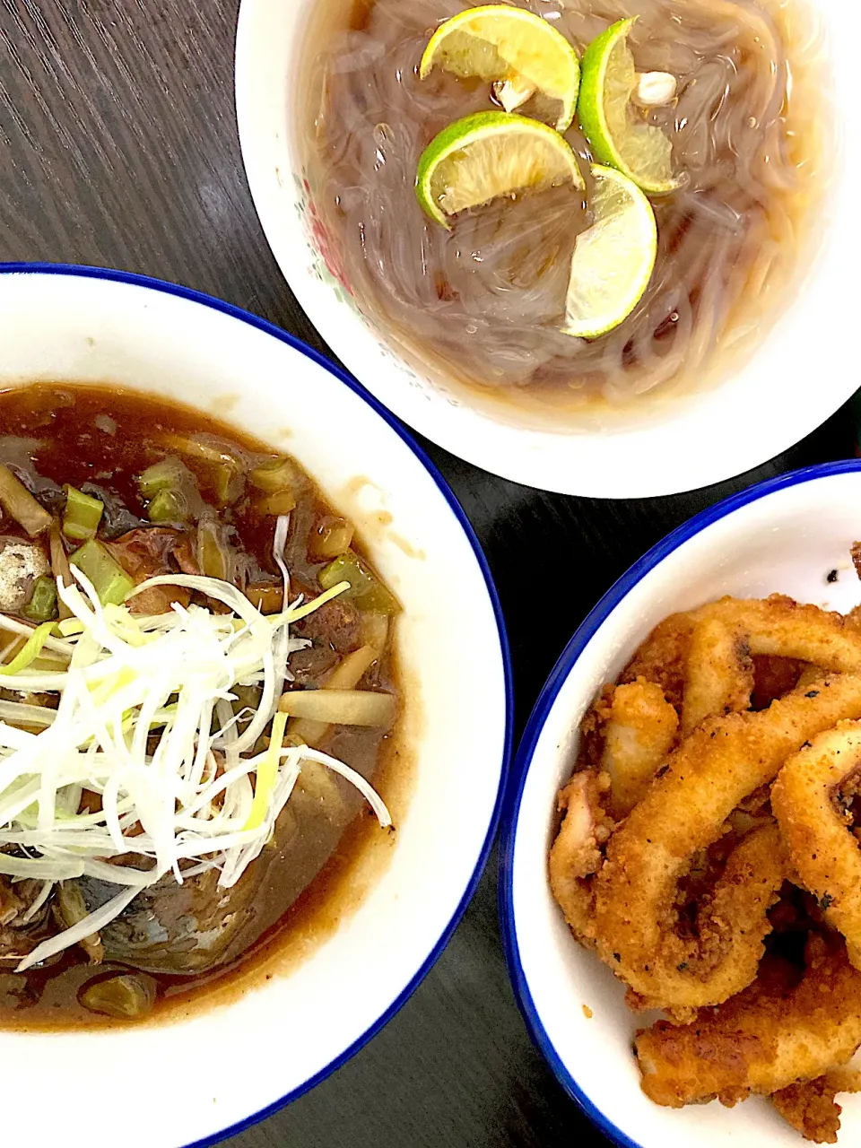 イカゲソ唐揚げ、サバ味噌煮、ところてん|まみみさん