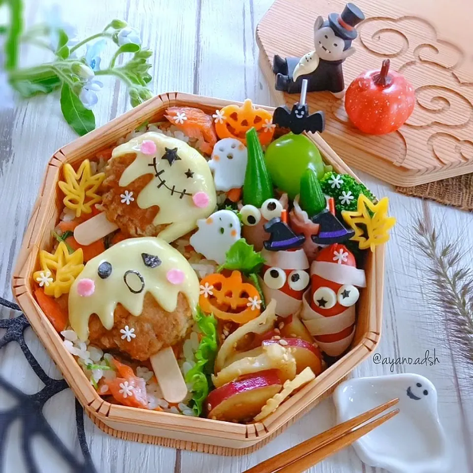 👻チーズつくねのおばけバー弁当🎃|ayano.adshさん