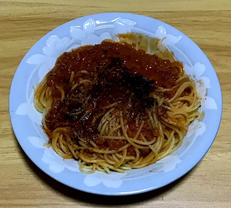 お昼ご飯はミートソース|料理好きなじいさまさん