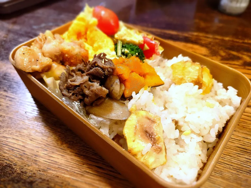 栗ご飯弁当(*^^*)|しーPaPaさん