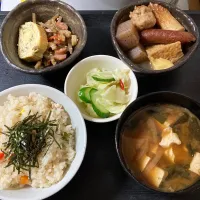 Snapdishの料理写真:炊き込みご飯とおでん他|まちゃさん