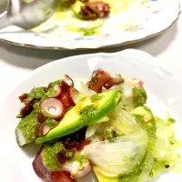 Snapdishの料理写真:Octopus salad with fresh basil pesto|gonbenさん