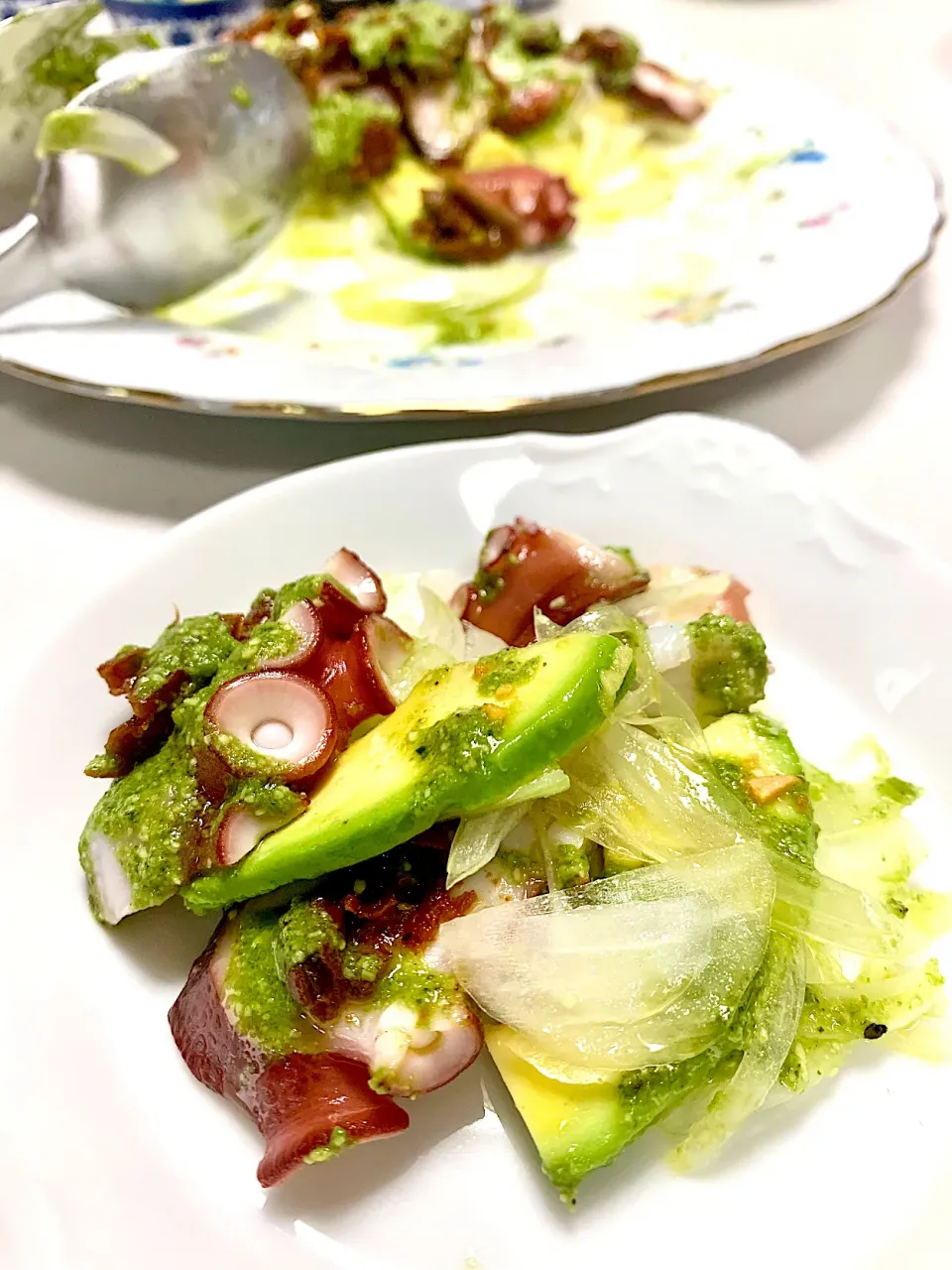 Snapdishの料理写真:Octopus salad with fresh basil pesto|gonbenさん