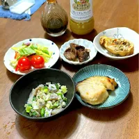 Snapdishの料理写真:お一人様晩ごはん|あっつさん