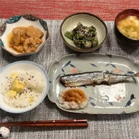 Snapdishの料理写真:夕飯🎵秋の献立|kiyominさん