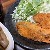 Snapdishの料理写真:魚フライとかぼちゃの煮物|mikanさん