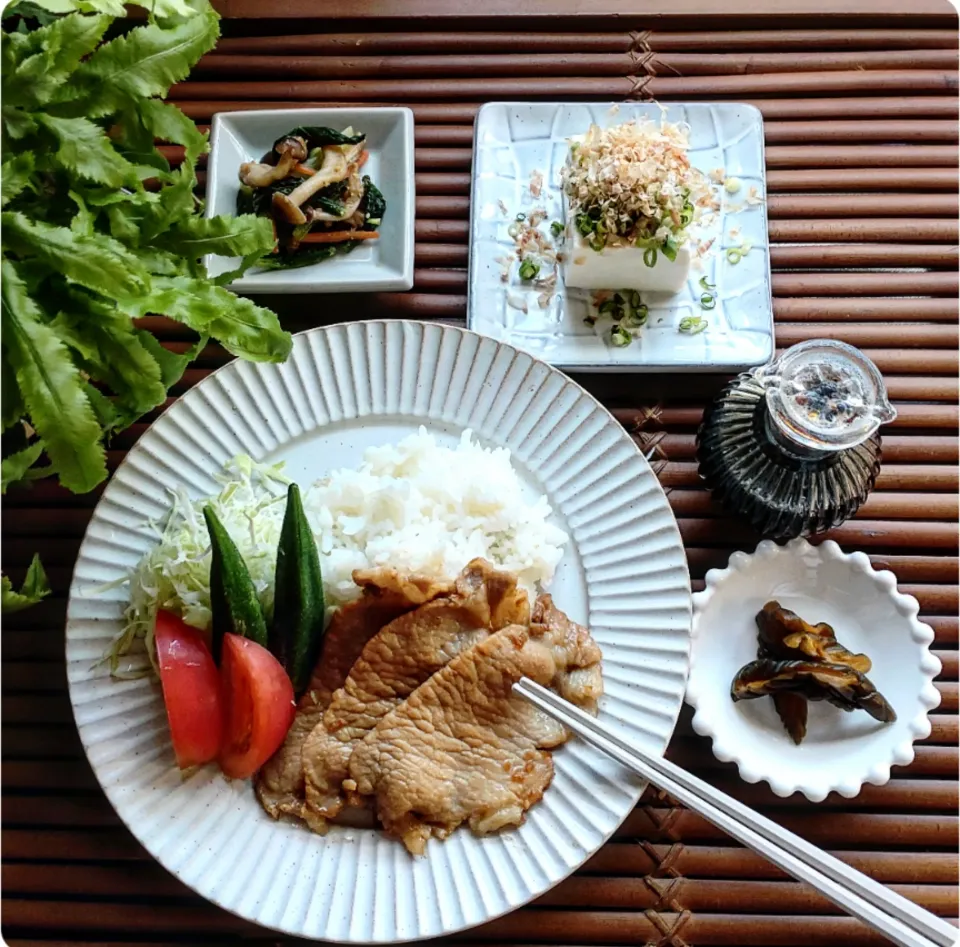 Snapdishの料理写真:生姜焼きおうちランチ|瑞さん