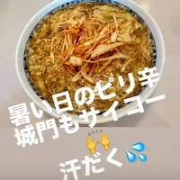 Snapdishの料理写真:久しぶりのラーメン🍜　三浦海岸沿い　城門　ザーサイたっぷり餡掛けラーメン👍|BUBUさん