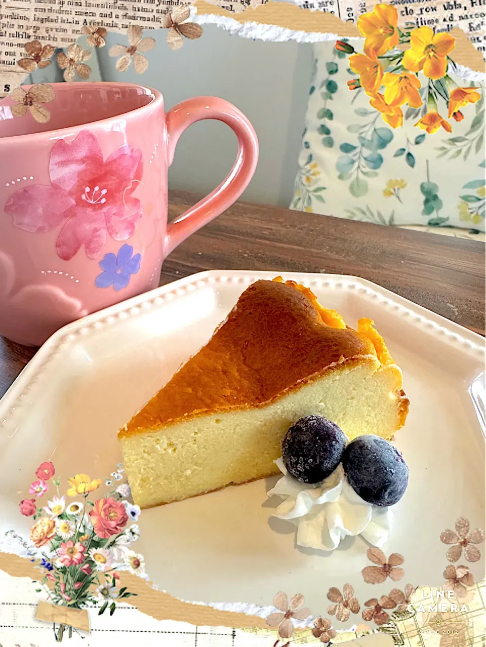 本日のおやつ☕️♡ベークドチーズケーキ|ゆき茶❁⃘*.ﾟさん