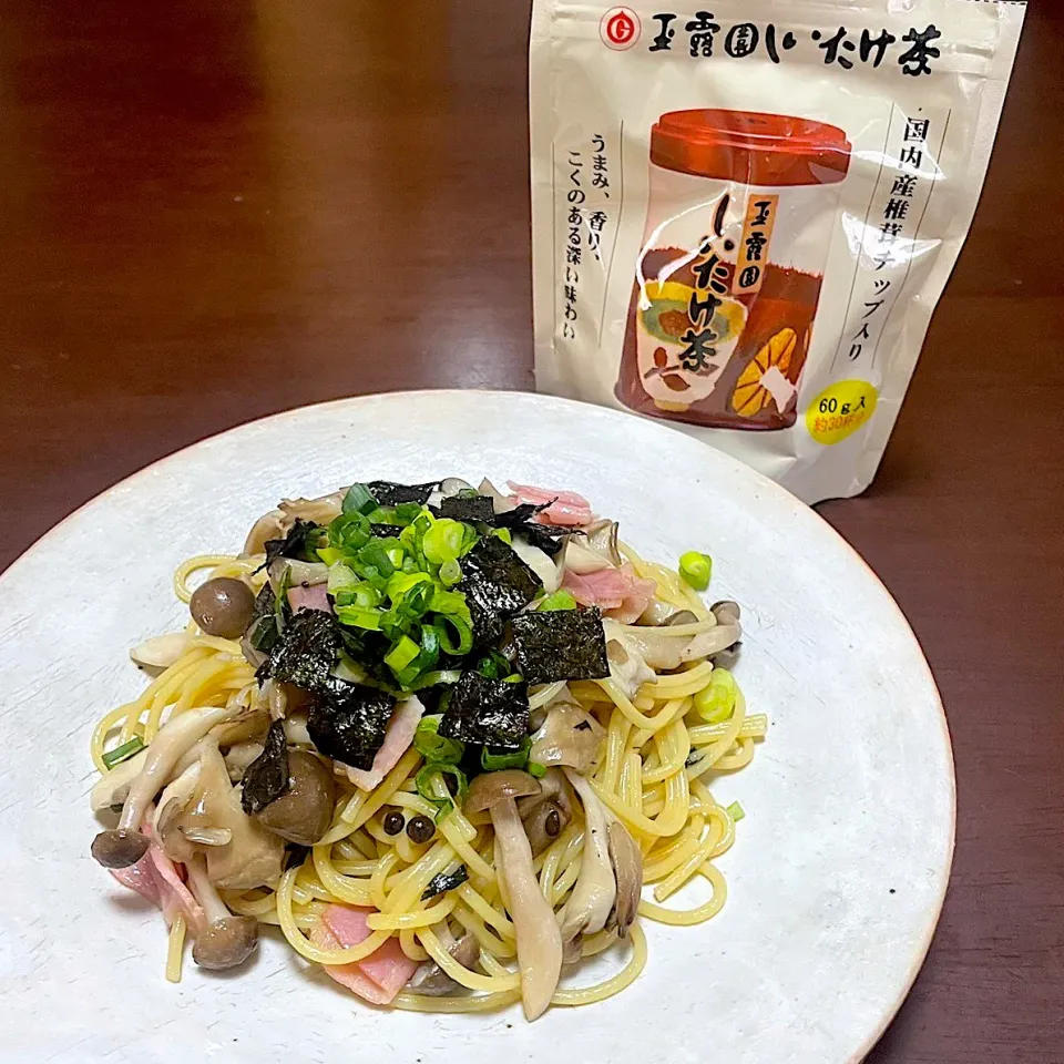 玉露園しいたけ茶🍄‍🟫パスタ|あーさん