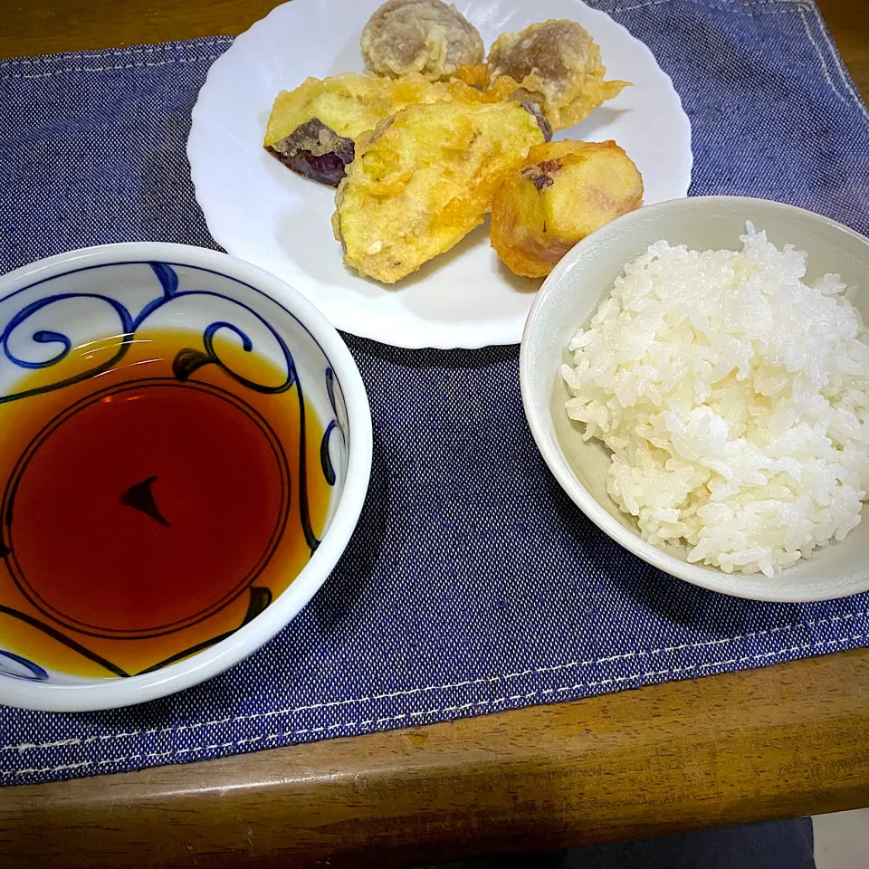 天ぷら　茄子、椎茸、いちじく|もえさん