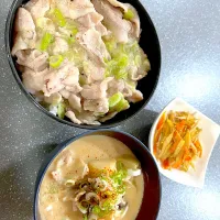 Snapdishの料理写真:芋煮きんぴら　塩豚丼|しゅりさん