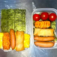 Snapdishの料理写真:10/21  子のおにぎらずと自分弁当| なかちゃんたまごさん