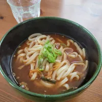 Snapdishの料理写真:昨日のスンドゥブスープで朝うどん|あんさん