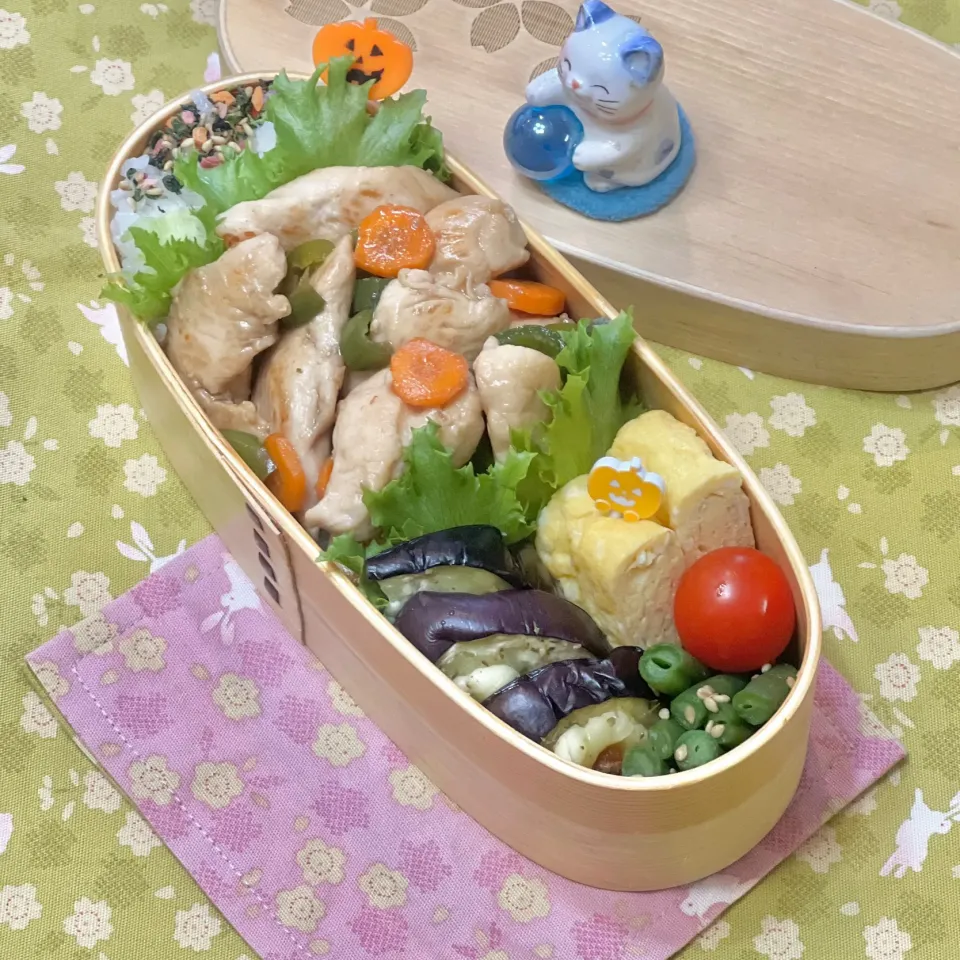 ササミのまろ酢炒め☘️の💙ちゃんお弁当　10/21月|sweet homeさん