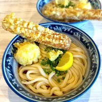 Snapdishの料理写真:ちく玉天ぶっかけうどん◥█̆̈◤࿉∥|ナナさん