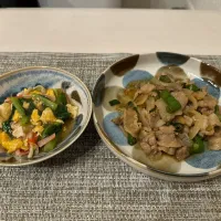 Snapdishの料理写真:豚のプルコギ風味・小松菜と卵とカニカマのあんかけ🍽️|♡さやか♡さん