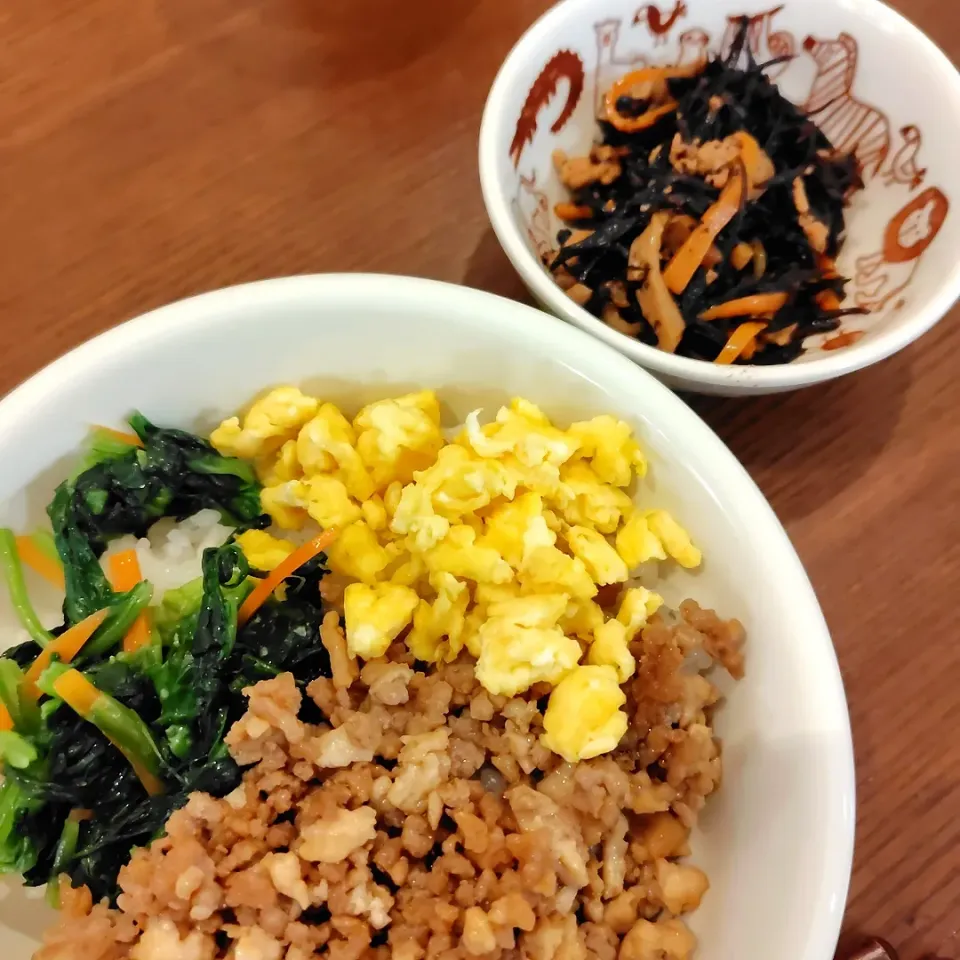 ビビンバ丼　ひじきの煮物|🍏りんご🍎さん